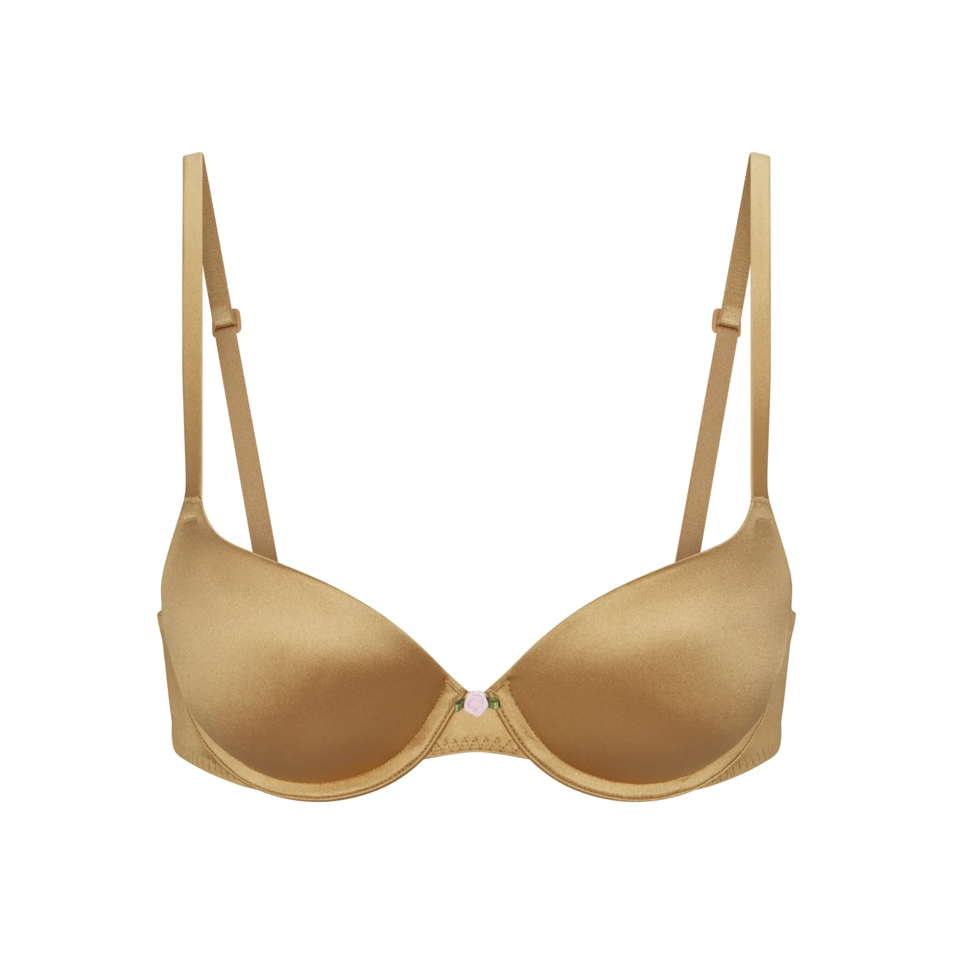 STRETCH SATIN PUSH-UP BRA | PYRITE
