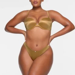 STRETCH SATIN PUSH-UP BRA | PYRITE