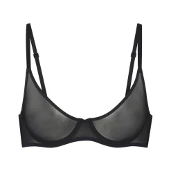 ULTRA FINE MESH SCOOP BRA | ONYX