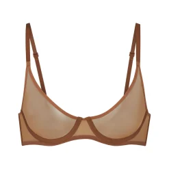 ULTRA FINE MESH SCOOP BRA | BRONZE