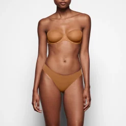 ULTRA FINE MESH STRAPLESS BRA | BRONZE