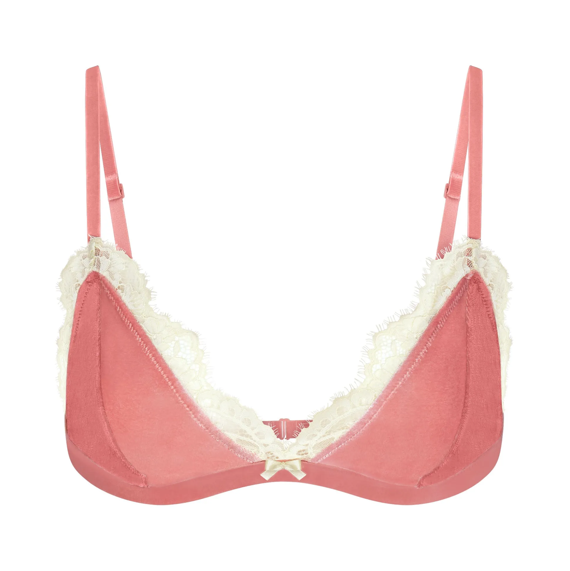VELVET LACE TRIANGLE BRALETTE | TERRACOTTA