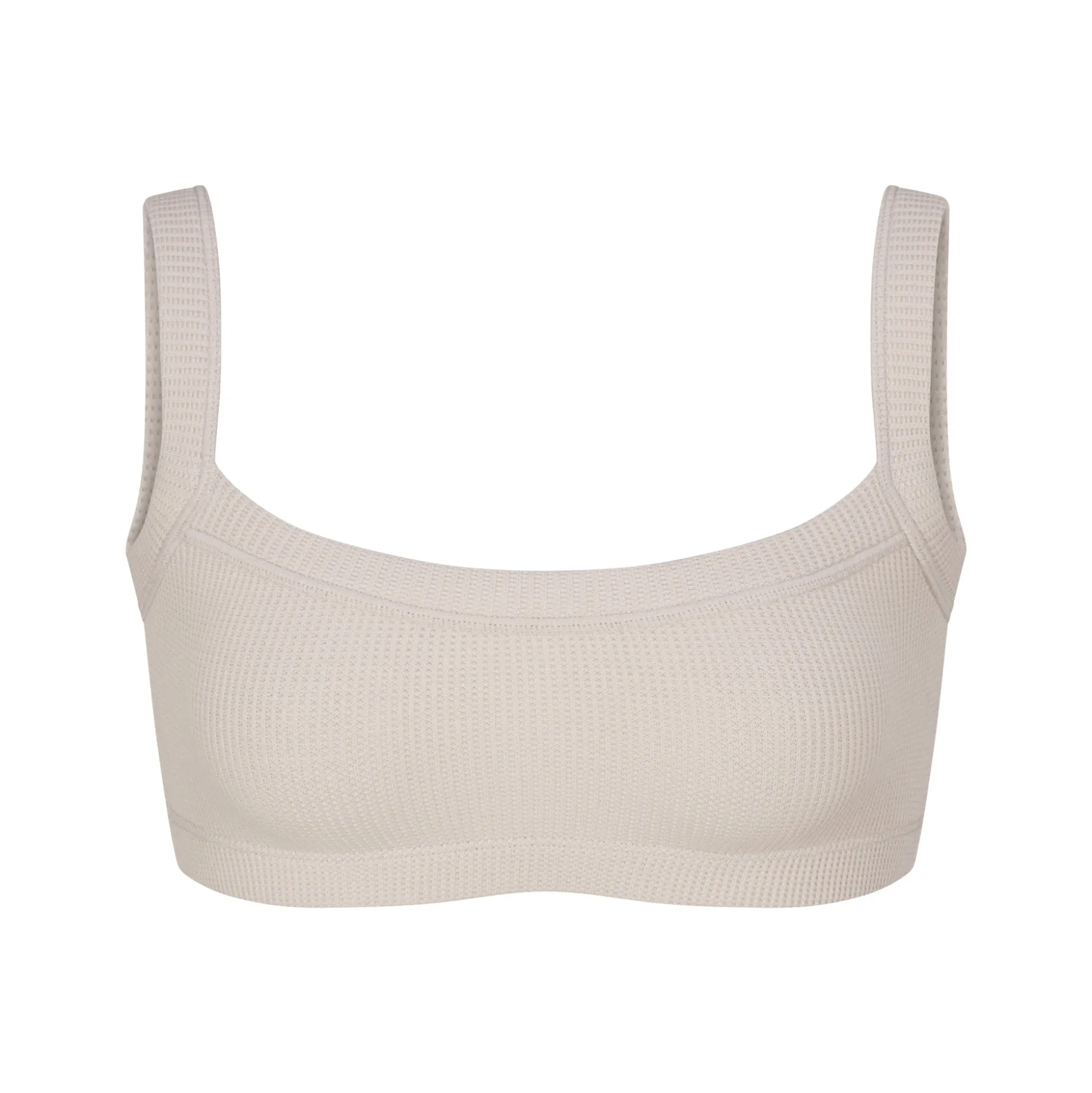 WAFFLE SCOOP BRALETTE | STONE