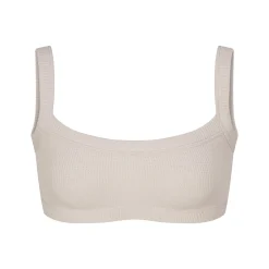 WAFFLE SCOOP BRALETTE | STONE